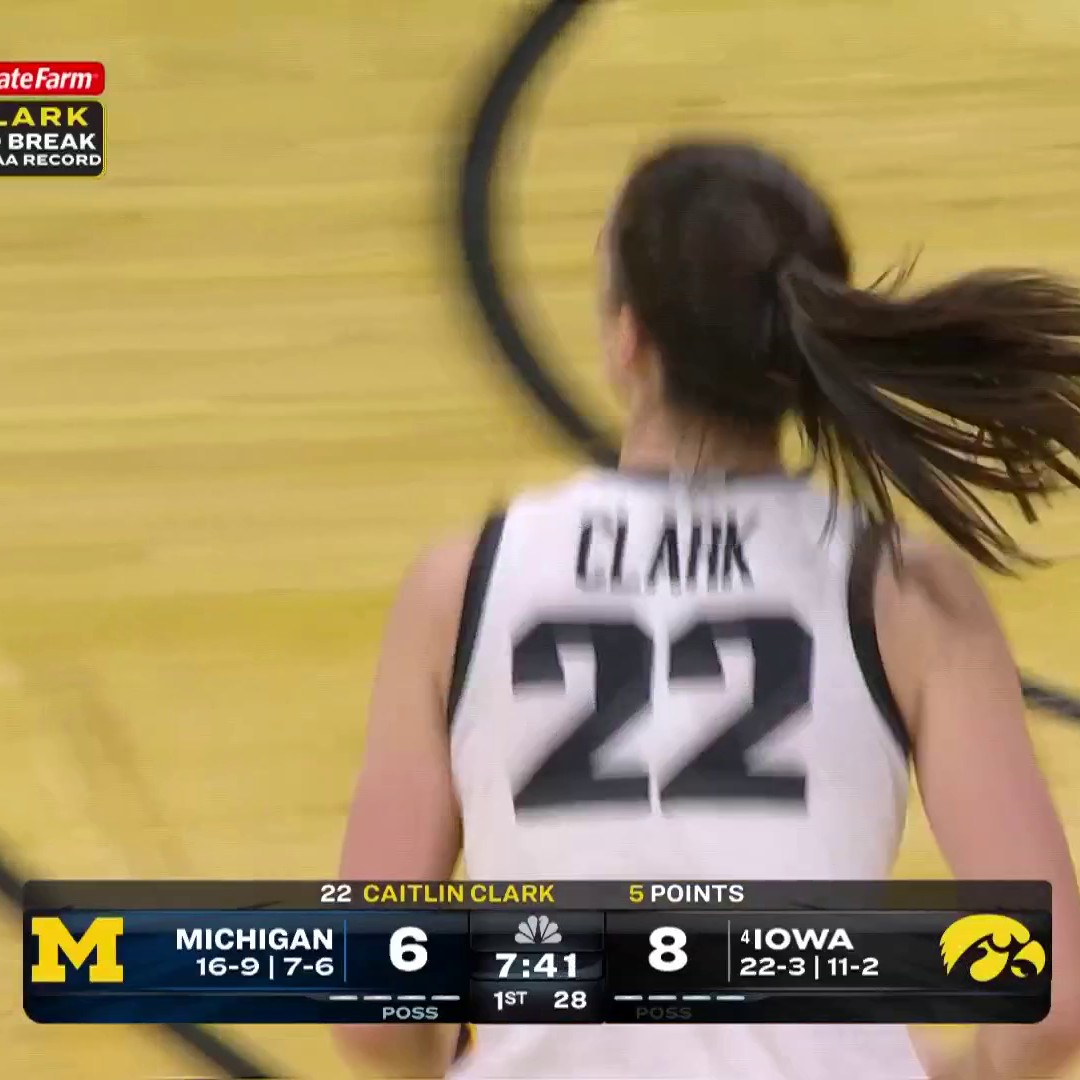 The moment Caitlin Clark broke the NCAA DI women’s basketball all-time scoring record. 👏 Iowa Women's Basketball | Big Ten Conference