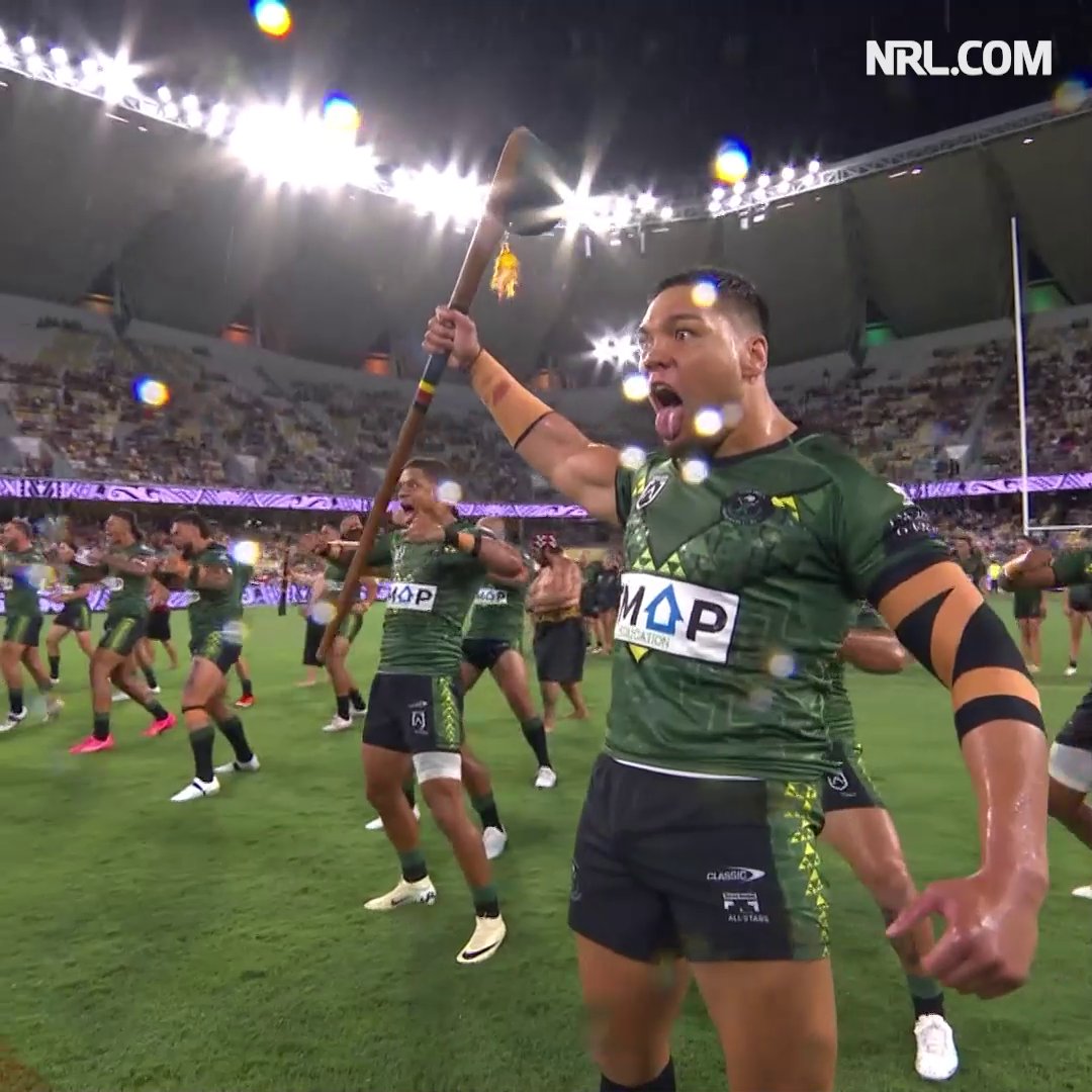 A passionate Haka from the Māori All Stars! 💪 #NRLAllStars