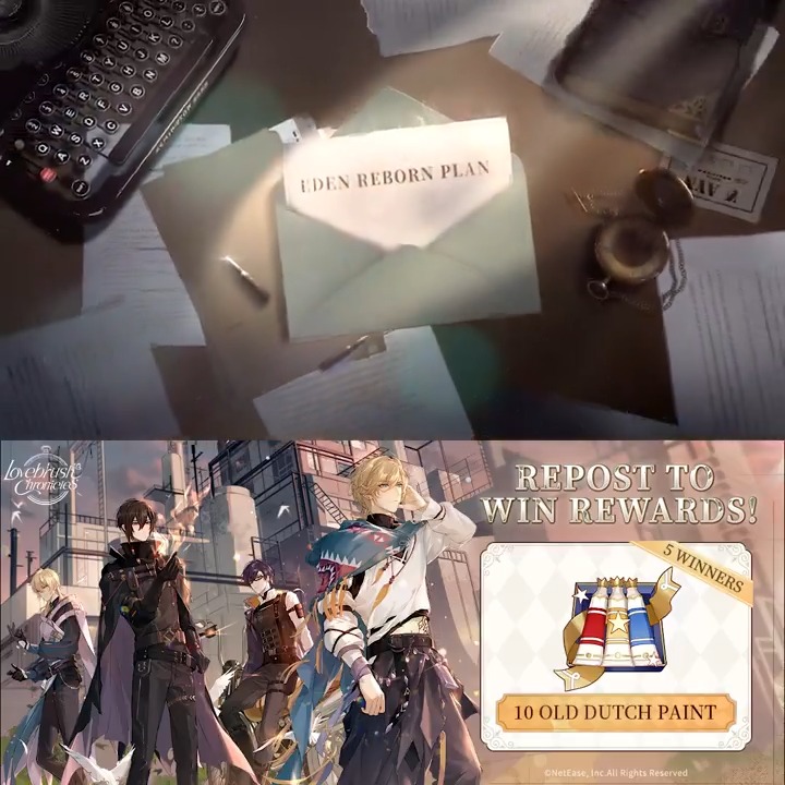 🎡Event Preview🎡 As flowers bloom in the wastes, Eden is rebuilt... The brand-new Eden Reborn event begins on Feb. 22! 🎁Eden Reborn Warm-up🎁 Follow us & repost with the tag #LovebrushChronicles 🎉Prize: Old Dutch Paint x10 (5 winners)