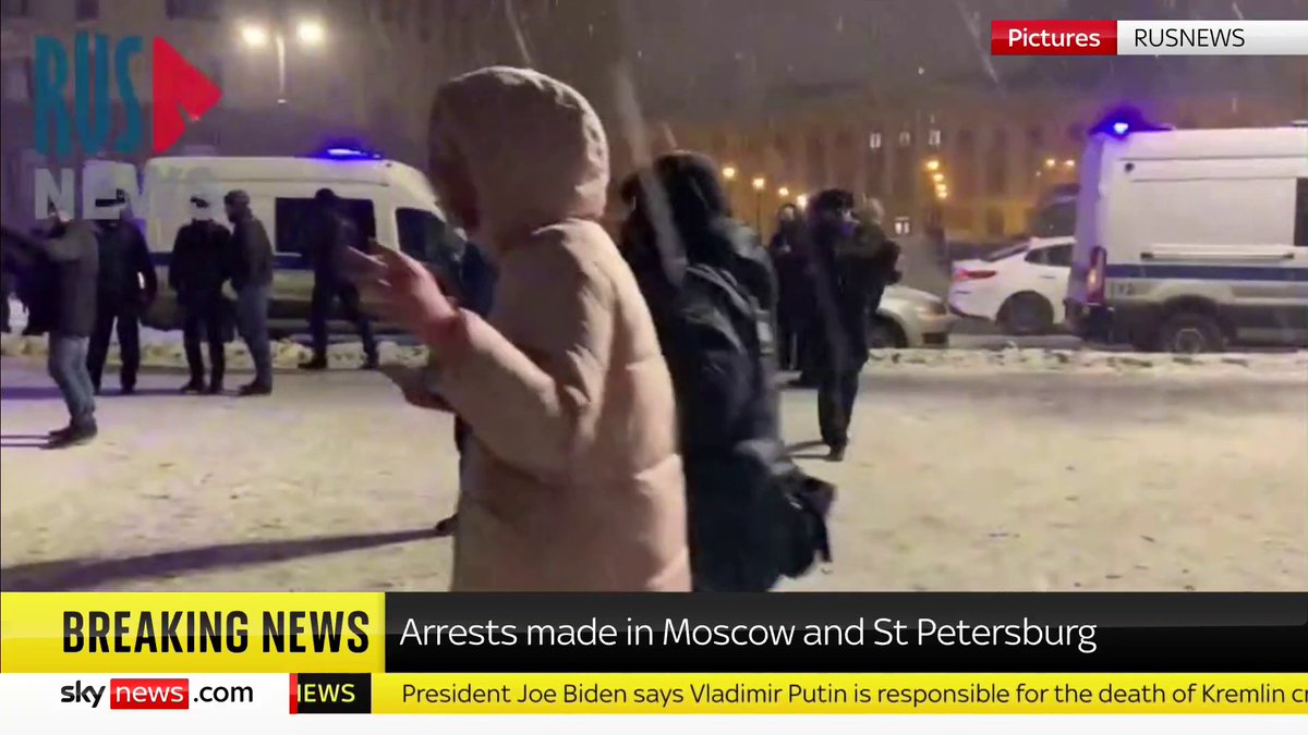 BREAKING: Journalists have been arrested in Moscow and St Petersburg following the death of the jailed Putin critic Alexei Navalny 📺 Sky 501, Virgin 602, Freeview 233 and YouTube
