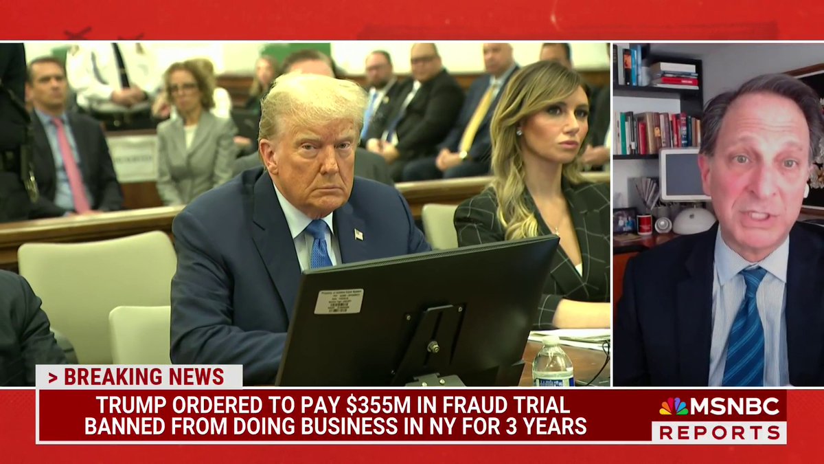 "This is really a decision that will cause a lot of pain, not just because of the number, but because of the way in which the company is restricted going forward," says Andrew Weissmann (weissmann11 on Threads/Insta)🌻 on Judge Engoron's $355M ruling against Trump.