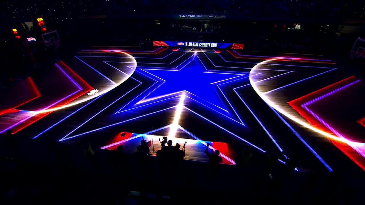 The first-ever LED court for the #NBAAllStar Celebrity Game 🤩 🍿 NOW on ESPN