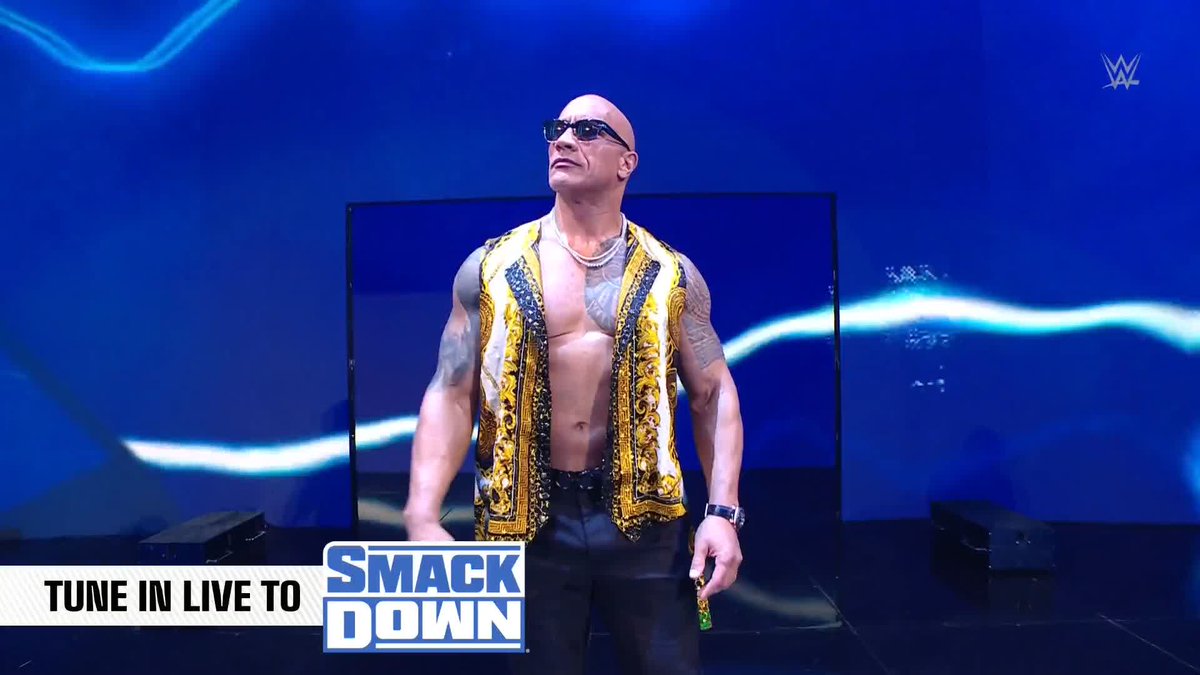 🩸 "THE ROCK IS A MEMBER OF THE BLOODLINE." 🩸 ...AND HE IS HERE RIGHT NOW! Dwayne Johnson has returned to #SmackDown! ✊😎
