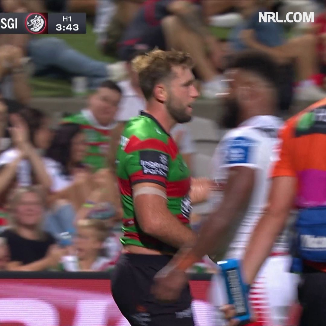 A shot from Ilias leads to a Rabbitohs try! #NRLSouthsDragons