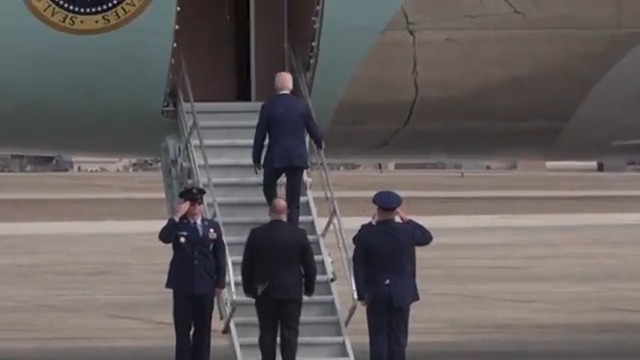 SEE IT: The New York Times reports that a Secret Service agent is now stationed at the base of stairs, even short ones, whenever 81-year-old Biden boards or disembarks to prevent any potential tripping. WATCH
