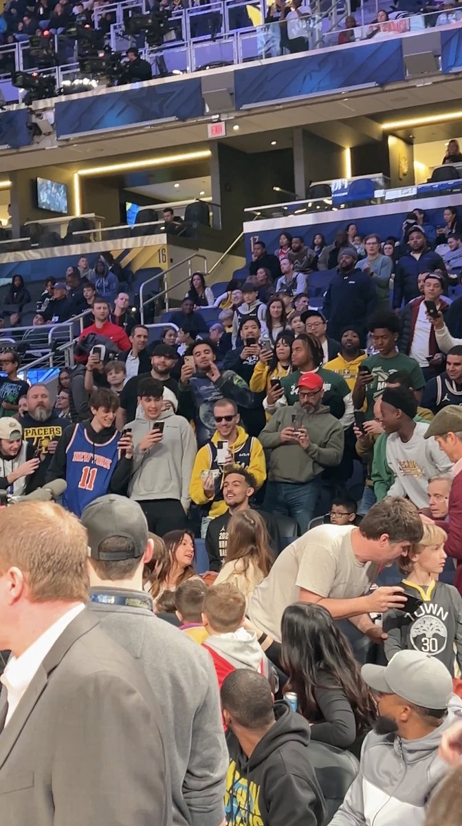 Trae Young letting it fly from the stands 🔥