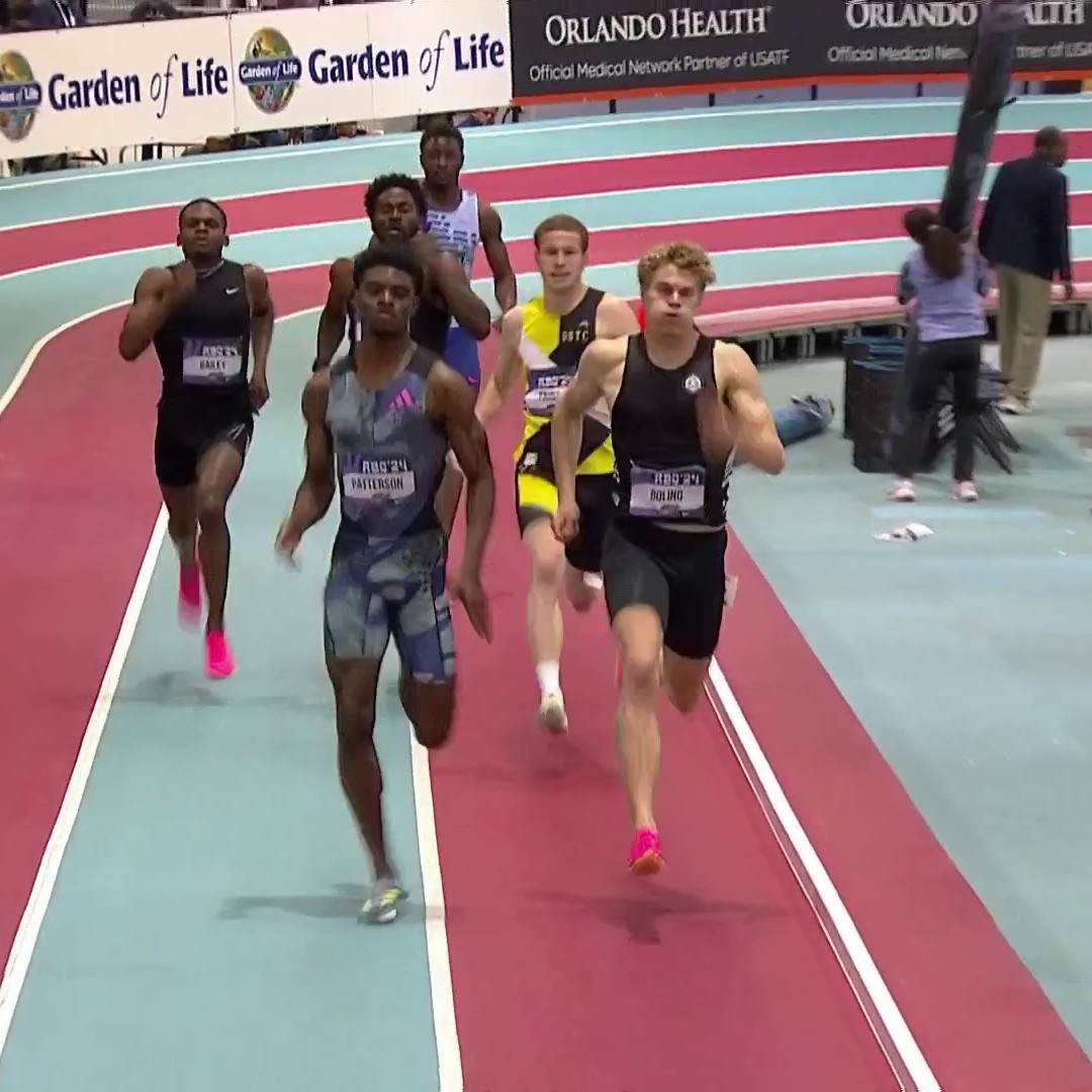 An UPSET in the men’s 400m final! Brian Faust comes from behind to take the national title. 📺: NBC Entertainment &amp; Peacock | #USATFIndoors