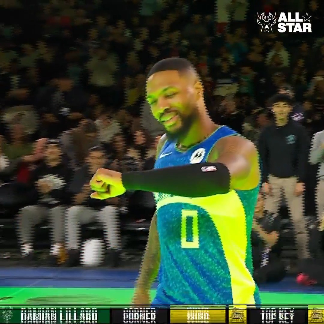 Damian Lillard wins the 3-point contest on the last shot!