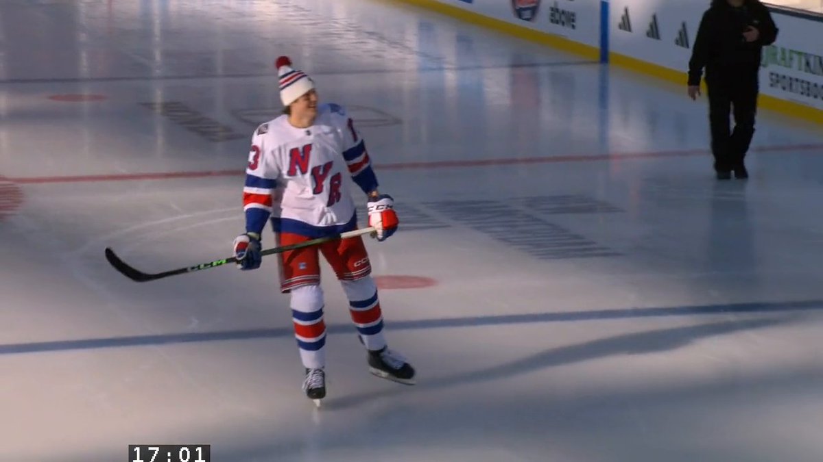 ⚠️ Cool Hockey Story Alert ⚠️ Matt Rempe of the New York Rangers makes his NHL debut at #StadiumSeries! He's the first player in NHL history to debut in an outdoor game. 🇺🇸: ESPN+ or ABC ➡️ 🇨🇦: Sportsnet or stream on Sportsnet+ ➡️