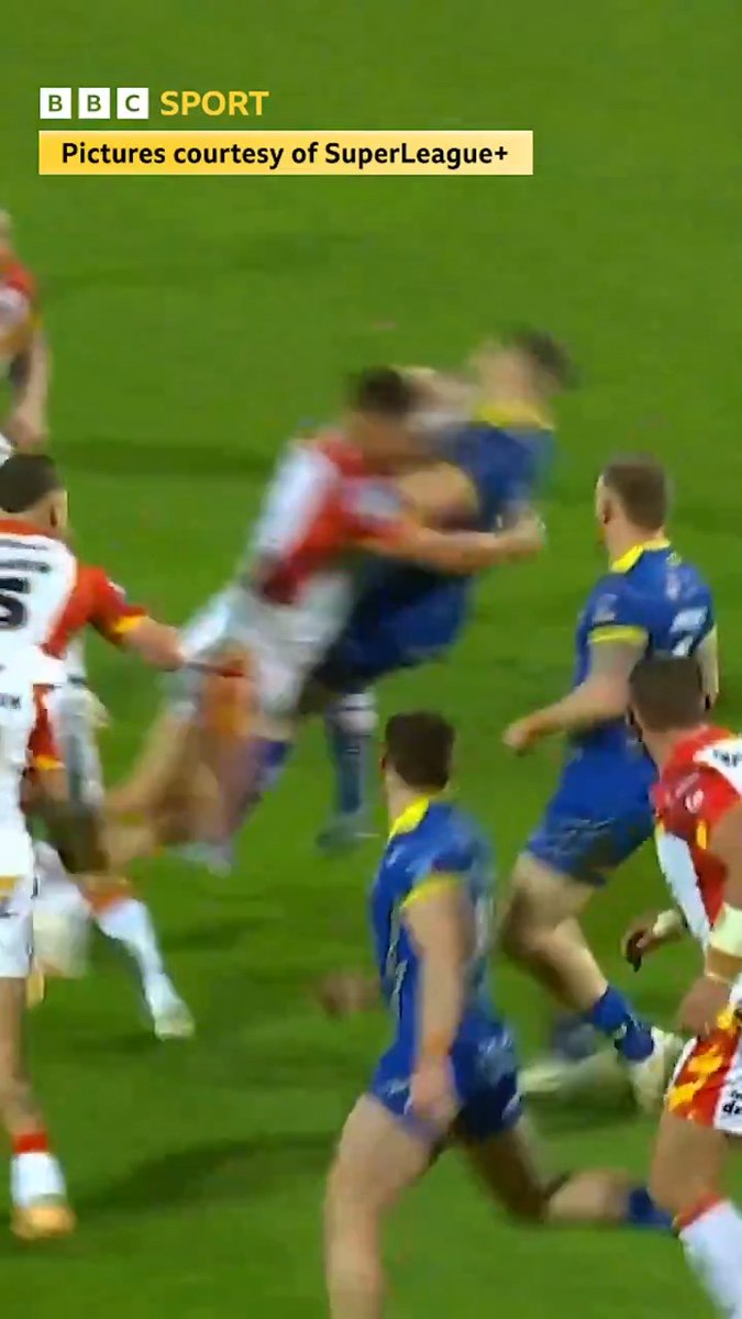 WOW 💪 You won't see many hits bigger than this in rugby league! Dragons Catalans's Tariq Sims took no prisoners. #BBCRL | Betfred Super League