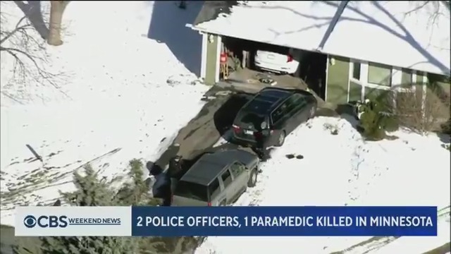 Two police officers and a paramedic were shot and killed in Burnsville, Minnesota Sunday after a domestic abuse call led to an hours-long stand-off with a gunman.