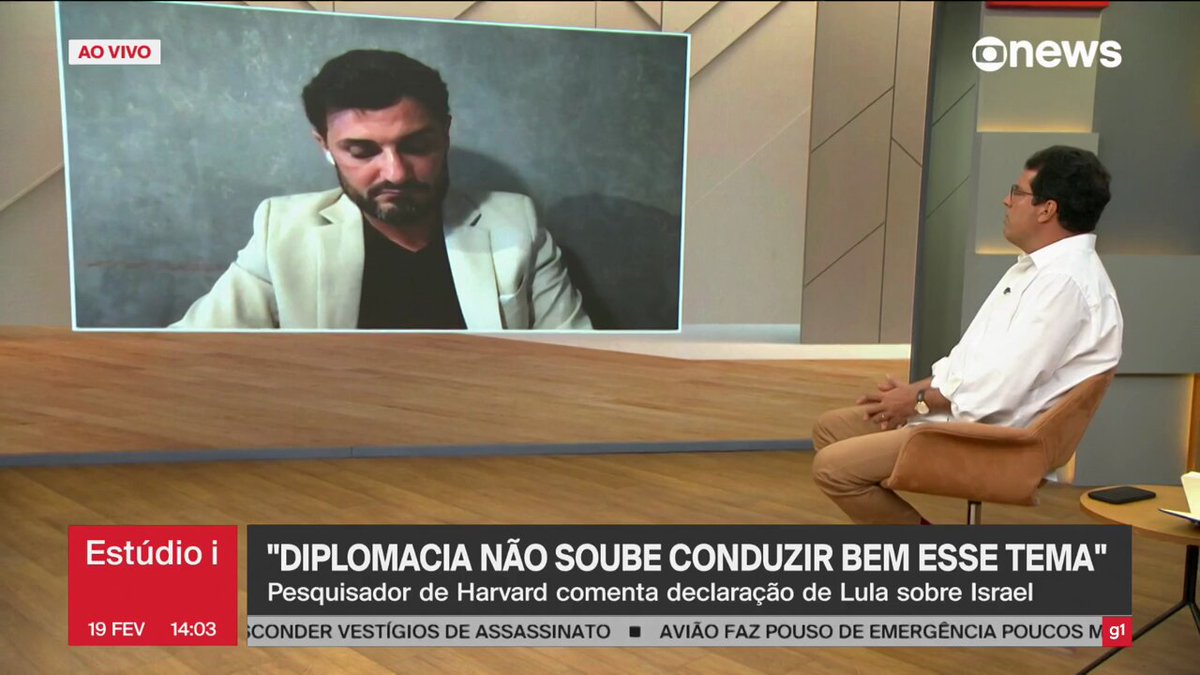 “O Itamaraty tornou-se um mero órgão executor, incapaz de contrariar Celso Amorim. Essa que é a verdade(...) Nós temos uma política externa, com todo respeito, descompassada com as necessidades do Brasil”, diz Hussein Kalout, pesquisador da Universidade de Harvard sobre falas polêmicas de Lula. ➡Assista na #GloboNews: #Estúdioi com Andréia Sadi