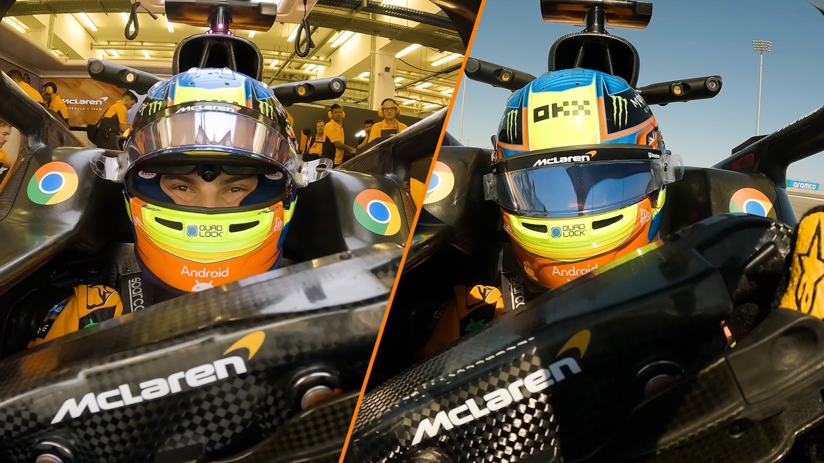 Taking to the track with our 2024 car! Watch Oscar Piastri go to work behind the wheel of our MCL38! 🧡