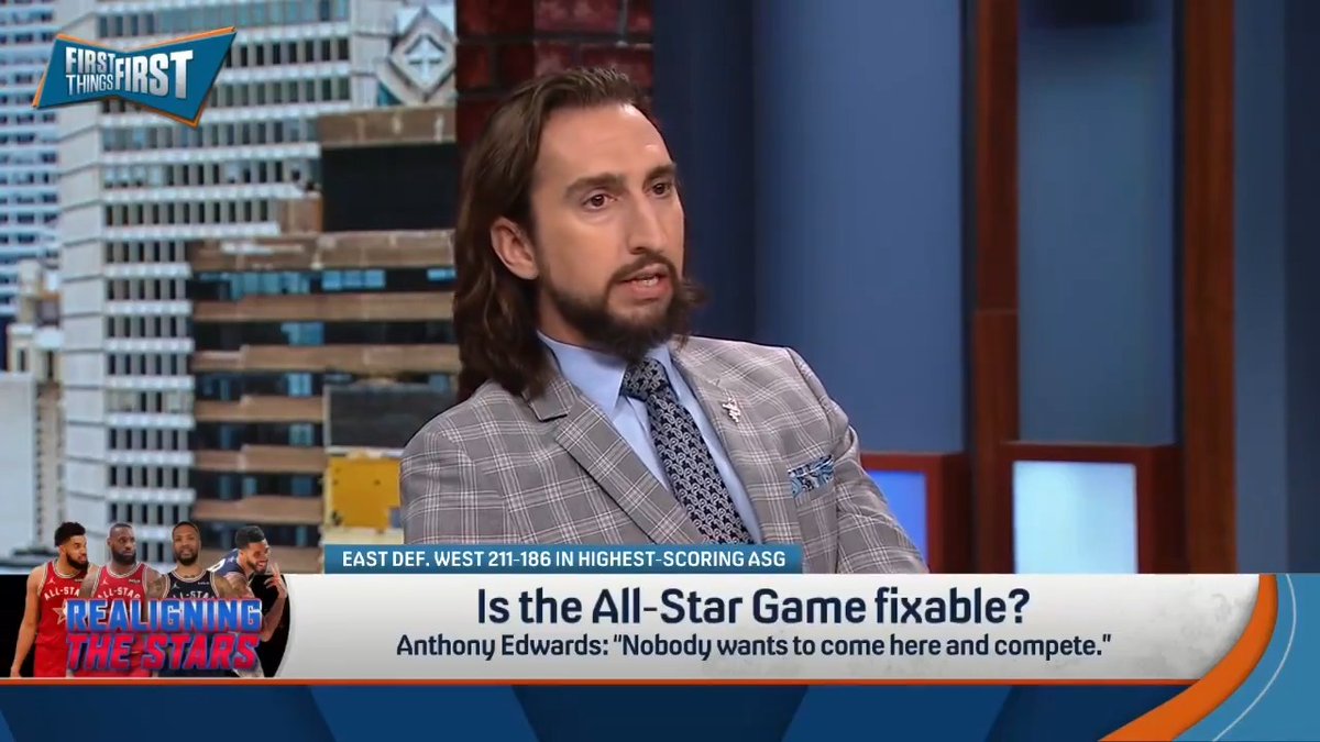 "We have changed the discussion in the NBA — none of it matters, except for who wins and how you play at the end. And guys have responded. ... Just steal from baseball — the winner gets home-court in the Finals." — nick wright on if the NBA All-Star Game is fixable:
