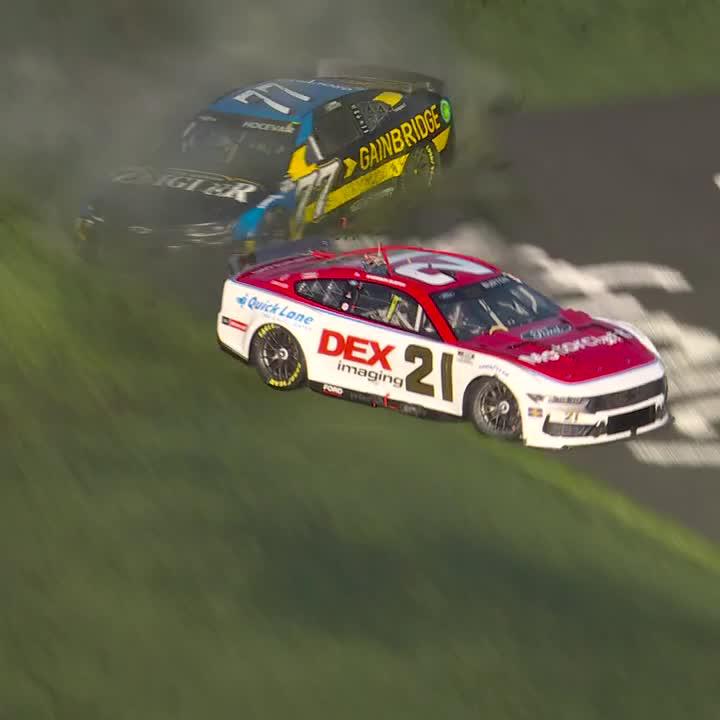 Early trouble in the tri-oval! Harrison Burton and Carson Hocevar are among those collected! #DAYTONA500