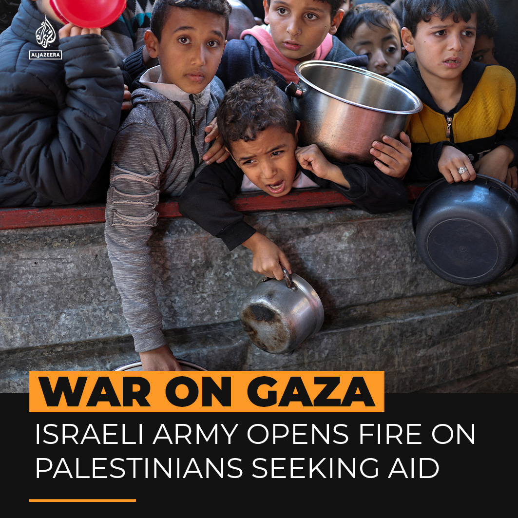 Palestinians risked their lives attempting to get aid in Gaza City, as Israeli forces opened fire on the starving crowd gathered in hopes of receiving aid parcels to feed themselves and their families ⤵️
