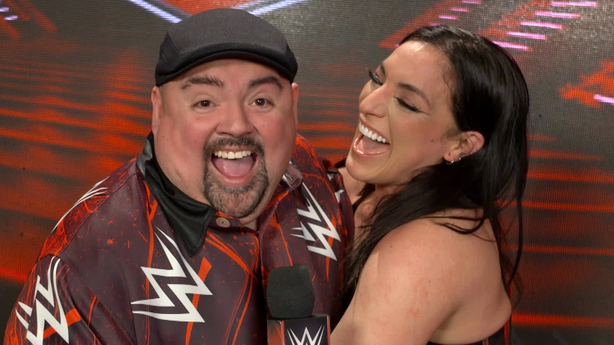 EXCLUSIVE: After a big return (and an even bigger win) on #WWERaw tonight, Raquel celebrates with G a b r i e l - I g l e s i a s!