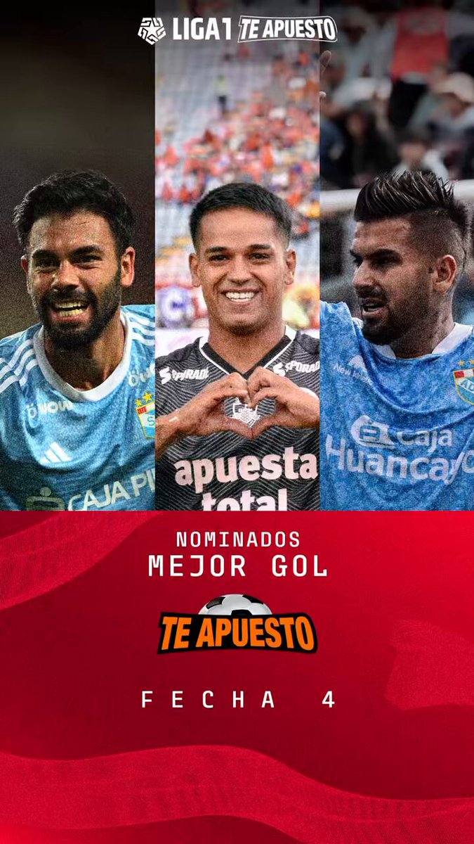 ¡𝗤𝘂𝗲́ 𝗱𝗲𝗳𝗶𝗻𝗶𝗰𝗶𝗼𝗻𝗲𝘀! 🤯 ¿Cuál fue el Gol Te Apuesto de Fecha 4️⃣? 👇🏻 🩷 Cristian Techera - SBA 🩵 Leandro Sosa - SC 🩵 Víctor Cedrón - ADT #Liga1TeApuesto #ElADNdelHincha