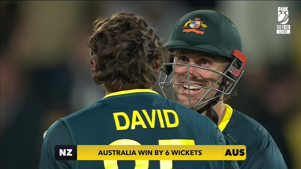 AUSTRALIA WIN WITH THE LAST BALL OF THE INNINGS!! 😱 Tim David you STAR 🤩 📺 Watch #NZvAUS on Ch. 501 or stream via Kayo Sports 📝 BLOG 📲 MATCH CENTRE