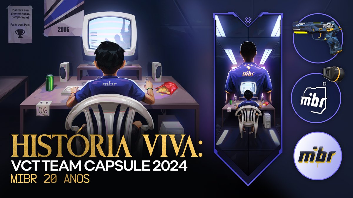✨ DUVIDO TER UM MAIS BONITO ✨ Inspirado no começo de tudo, no primeiro setup gamer e na época de ouro dos games online, nosso Team Capsule conta a nossa, a sua e a história de diversos players brasileiros 💙 Nunca se esqueça: somos e sempre seremos a História Viva! #SomosMIBR
