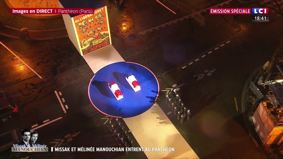 🔴 Entrée de Missak et Mélinée #Manouchian au Panthéon Le Duduk arménien est joué en l'honneur des résistants