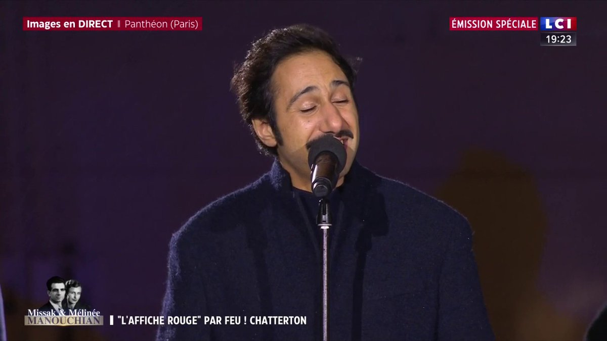 🔴 Entrée de Missak et Mélinée #Manouchian au Panthéon 👉 "L'affiche rouge" de Léo Ferré est chanté par Feu! Chatterton