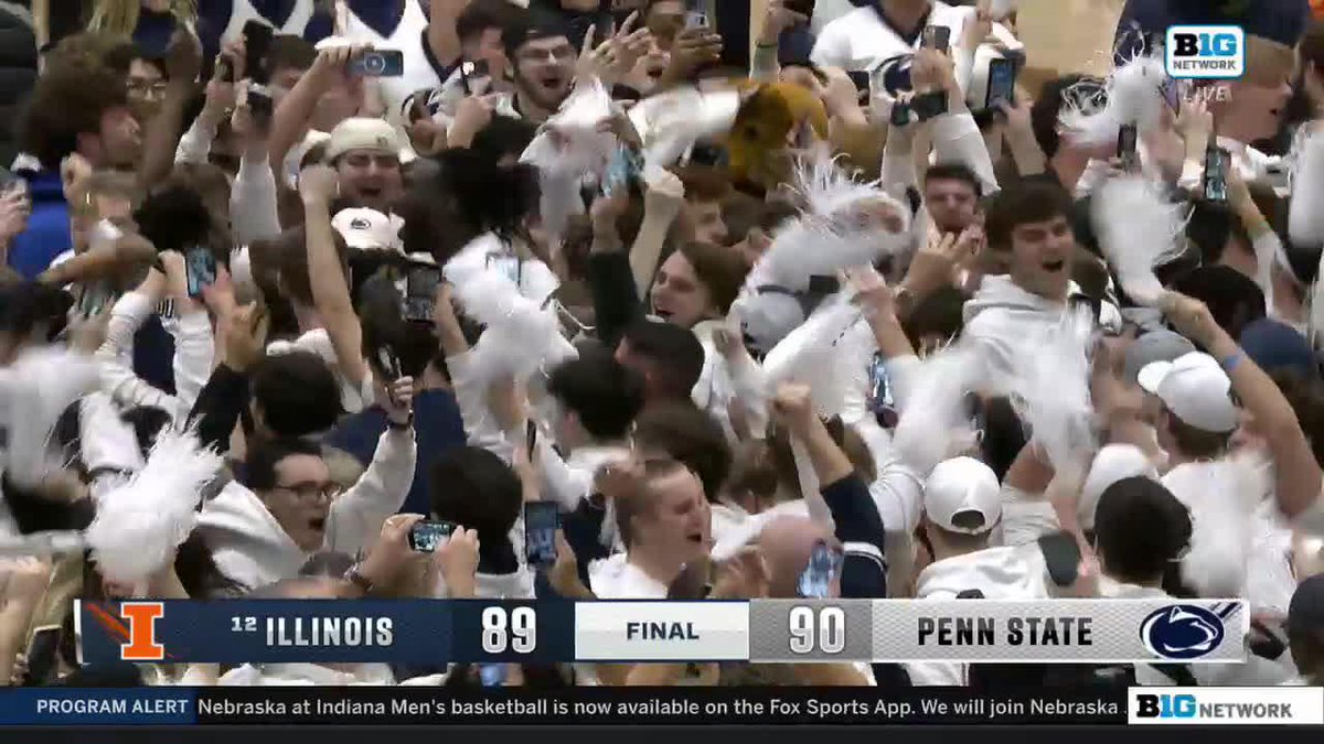 IT'S STORMING IN STATE COLLEGE ‼️ Penn State Men’s Basketball takes down No. 12 Illinois. 🙌
