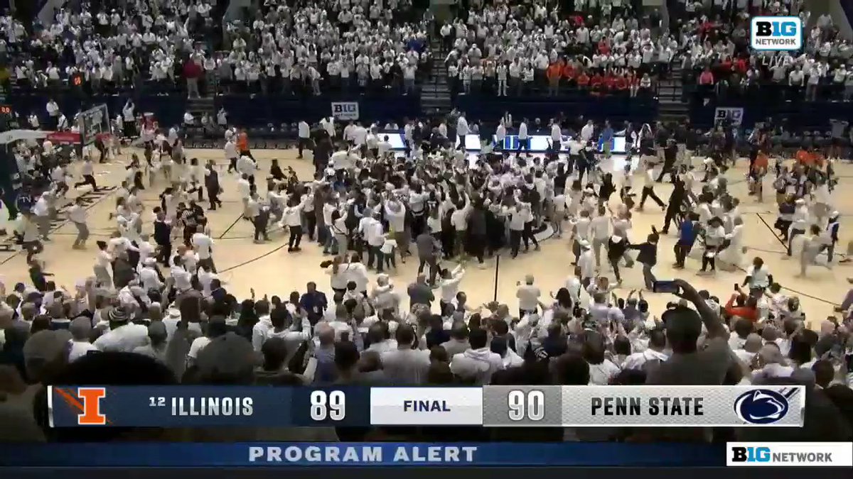 An 8-0 run in 35 seconds to stun #12 Illinois calls for a court-storming Barstool Penn State