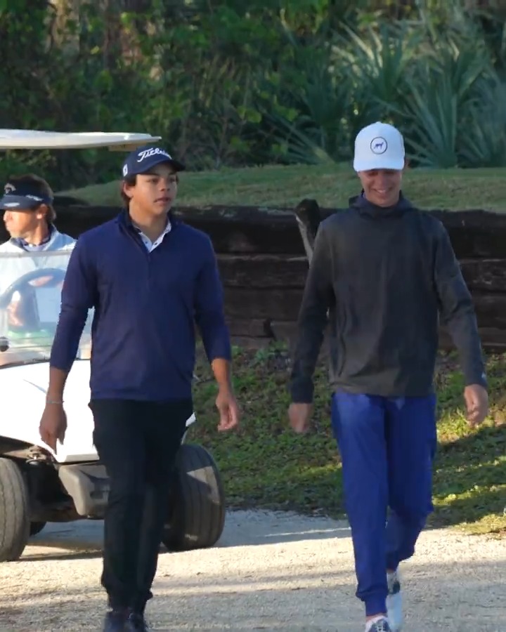 A twirl at the first. Charlie Woods is off and running Cognizant Classic in The Palm Beaches pre-qualifier.