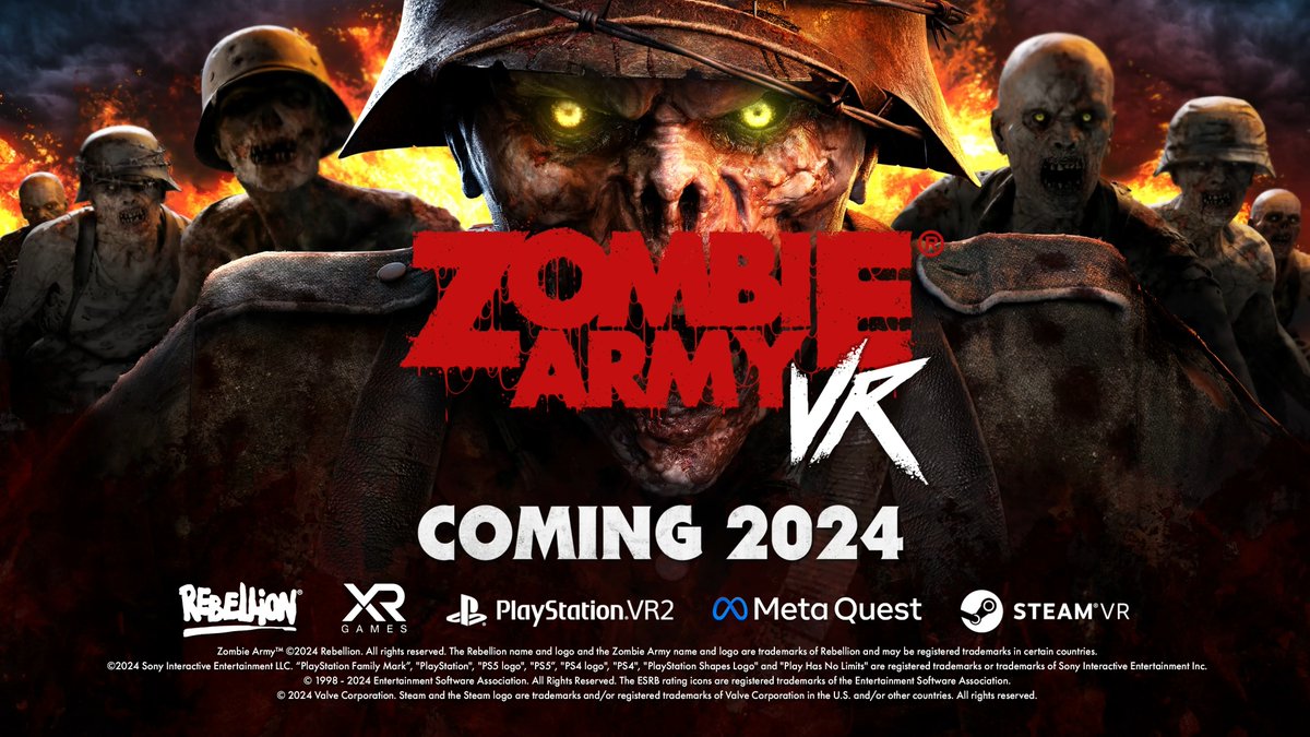 XR Games are extremely proud to share the announcement trailer of Zombie Army VR, made in collaboration with our friends at Rebellion! 🧟‍♂️ Zombie Army VR will launch in 2024 on PlayStation VR2, Meta Quest 2, 3 and Pro, Oculus Rift, and SteamVR
