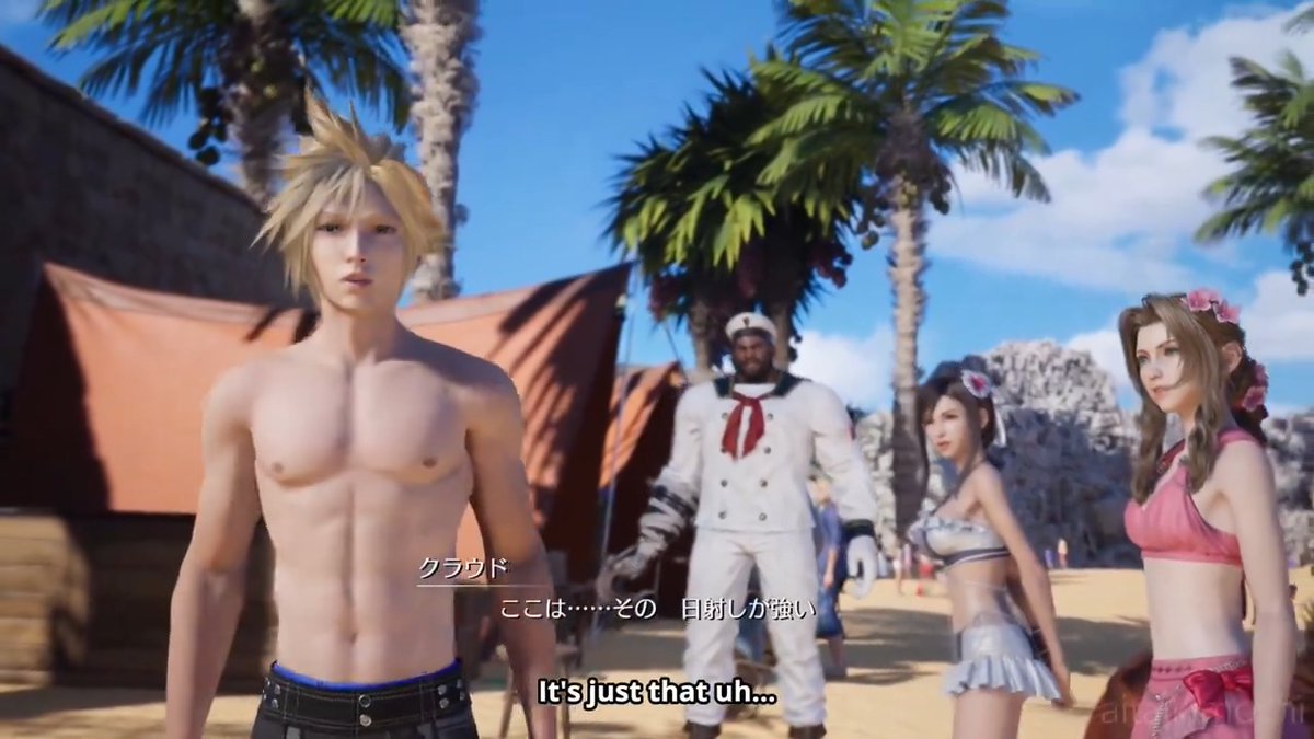 That #FF7R Costa del Sol beach scene, now with subs by me!!! ENJOY 😳😳😳