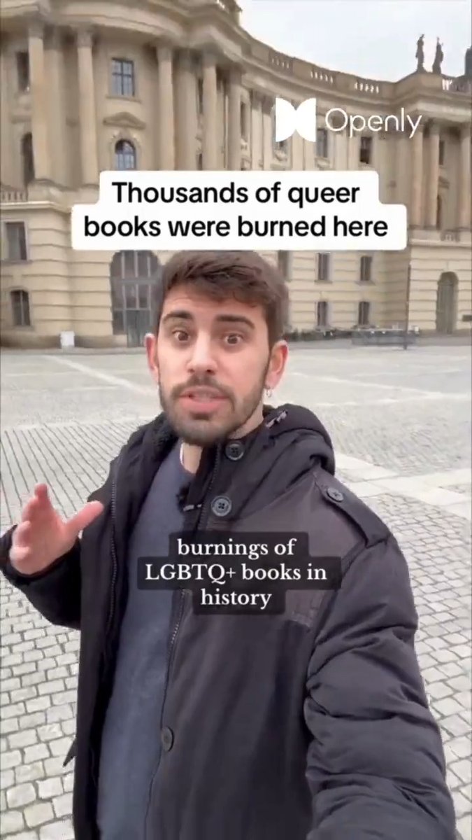 🇩🇪 This memorial in Berlin features 20,000 empty shelves and aims to remember one of history's most notorious book burnings. 🏳️🌈 It happened in 1933 just after the Nazis came to power and thousands of LGBTQ+ volumes from the Institute for Sexual Science were the main target.