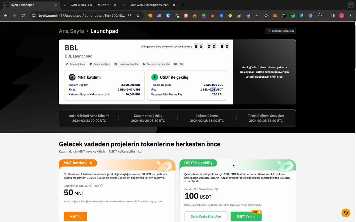 Her biri binlerce dolar değerinde 4 fırsat 🔥🫡 → Bybit'te 4 satış birden var, her biri binlerce dolar kazandıracak. 0 risk ile katılabilirsiniz ✅ → Beoble (beoble) ✨ 🔗 → DeChat (Dechat) 🌟 🔗 → Qorpo (QORPO WORLD) ❇️ 🔗 → WOOG (TunaChain) 🎇 🔗 Herkese bol kazançlar! 🤝 💸