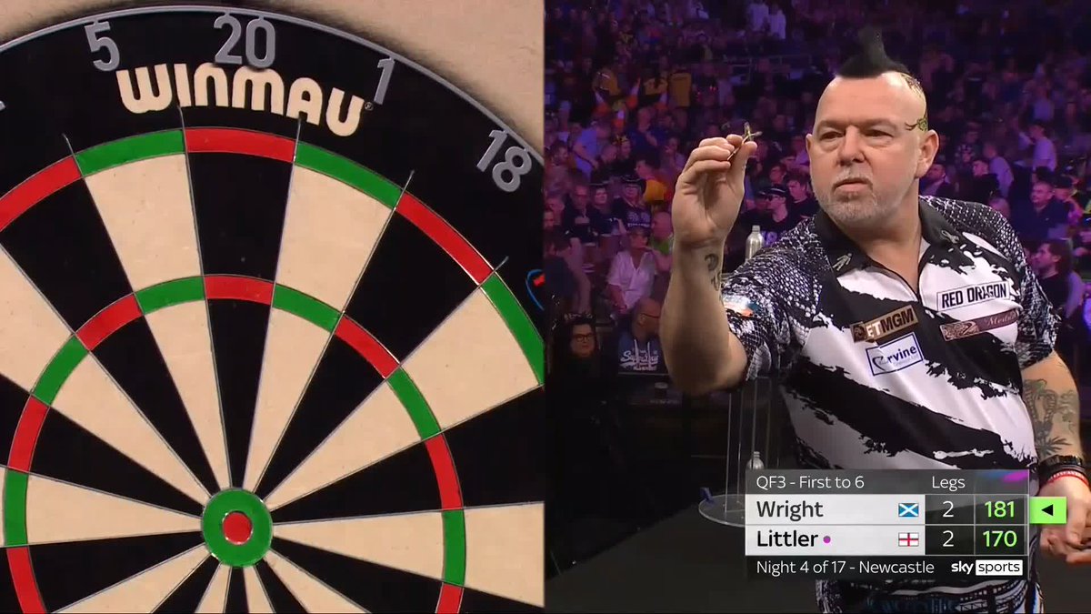 170 FROM LITTLER!!!! 🎣 What a finish from this mercurial talent... Luke Littler reels in the biggest checkout of the lot to lead 3-2 against Peter Wright. Majestic. 📺 #PLDarts