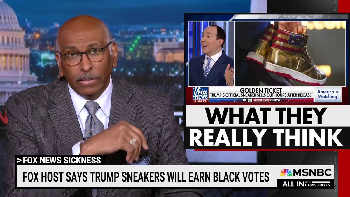 WATCH: Michael Steele reacts to a Fox News pundit saying Black people will back Trump because “they love sneakers.” “Why didn't I think of this when I ran the RNC?” jokes Steele. "It's a big miss. And they're ugly as hell."