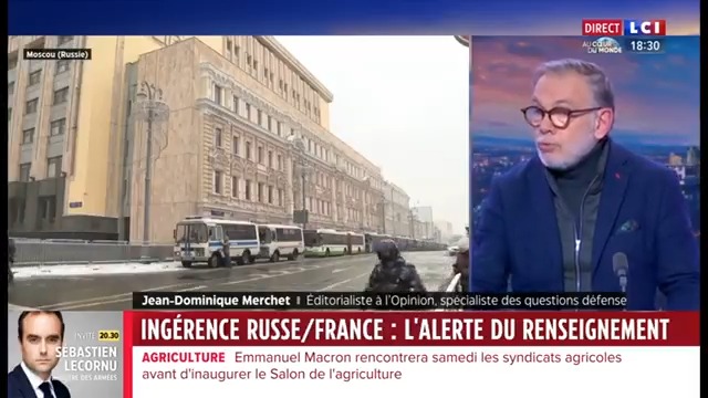 ▶️#Désinformation russe - La DGSI sonne l'alarme : “Il surgit sur les réseaux sociaux une cinquième colonne pro-russe qui existe en France. 1 Français sur 5 a une bonne opinion de la Russie. La Russie ne fait qu'exploiter cela.” jean-dominique merchet #24hPujadas #LCI #La26 ⤵️
