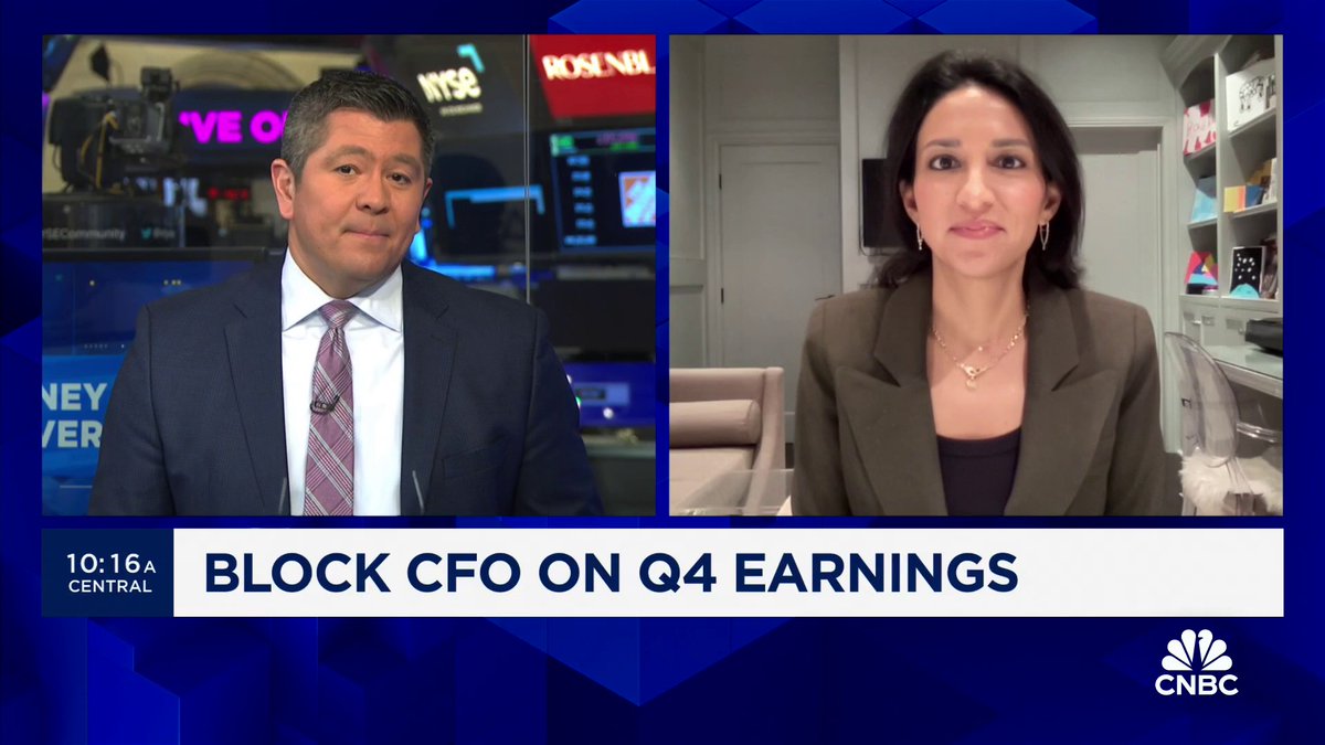"Our focus now is on growth, and on product velocity." As shares surge following a strong performance in Q4, Block CFO & COO Amrita Ahuja joins with a look at the company's strategy for gaining even more market share for Square and Cash App.