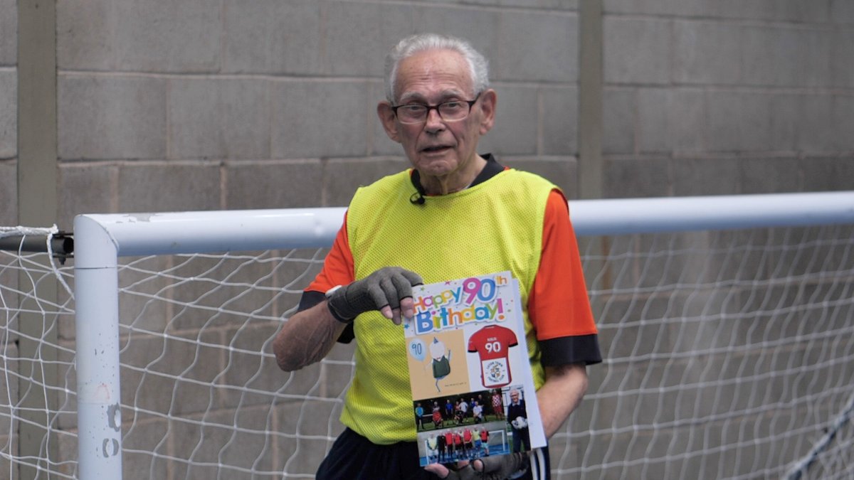 A Walsall pensioner celebrated his 90th birthday by playing a game of walking football. Mike Fisher still plays three times a week – as well as a weekly game of indoor cricket. He celebrated his birthday with his team mates at Sneyd Community Association in Bloxwich.