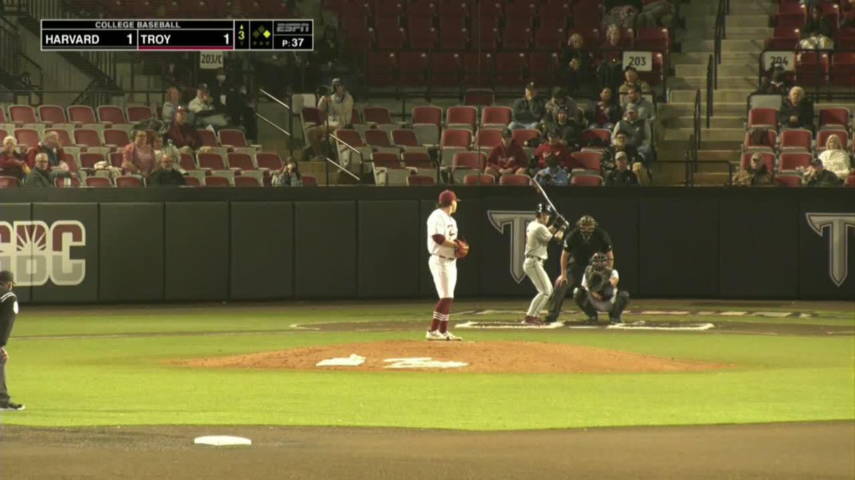 A career first for Tyler Shulman! ๐ T3 | Harvard 3, Troy 1 ๐บ ๐ #GoCrimson #OneCrimson