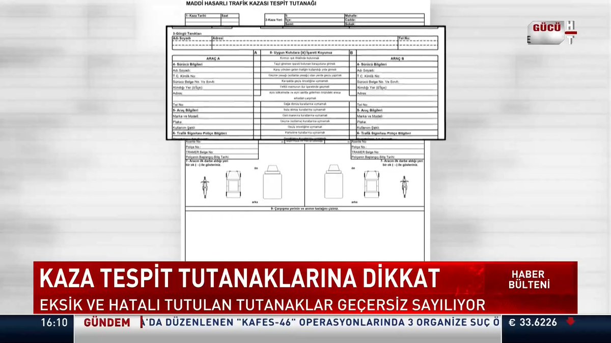 Kaza tespit tutanaklarına dikkat... Eksik ve hatalı tutulan tutanaklar geçersiz sayılıyor. Trafik polisi çağırmaya gerek yok.