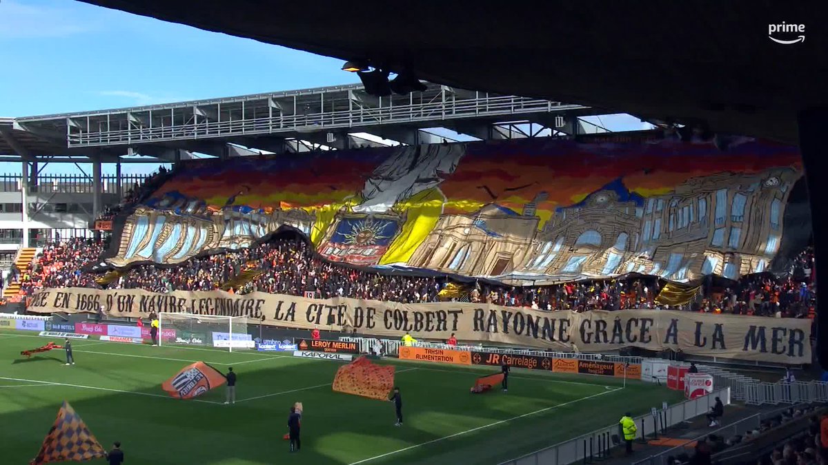 On adore ce genre d’ambiance à Lorient 🧡🖤 (Prime Video Sport France)