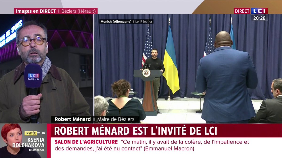 🗣️ Guerre en Ukraine : "Les lâches en général ils appellent à la paix (...) Le combat en Ukraine c'est notre combat", martèle Robert Ménard, invité de Darius Rochebin ⤵️