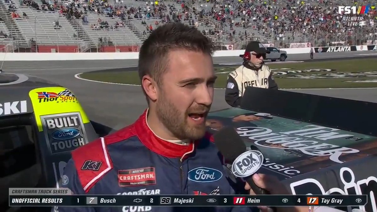 A solid day in Georgia for Ty Majeski as he brings it home 2nd. #NASCARonFS1