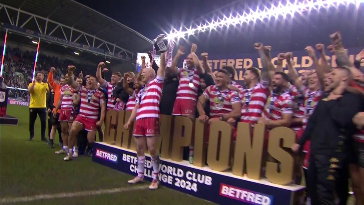 🗣️ "1987,1991.1994.2017, You can now add the class of 2024!" Wigan Warriors celebrate becoming World Club Challenge champions for the 5th time 🏉