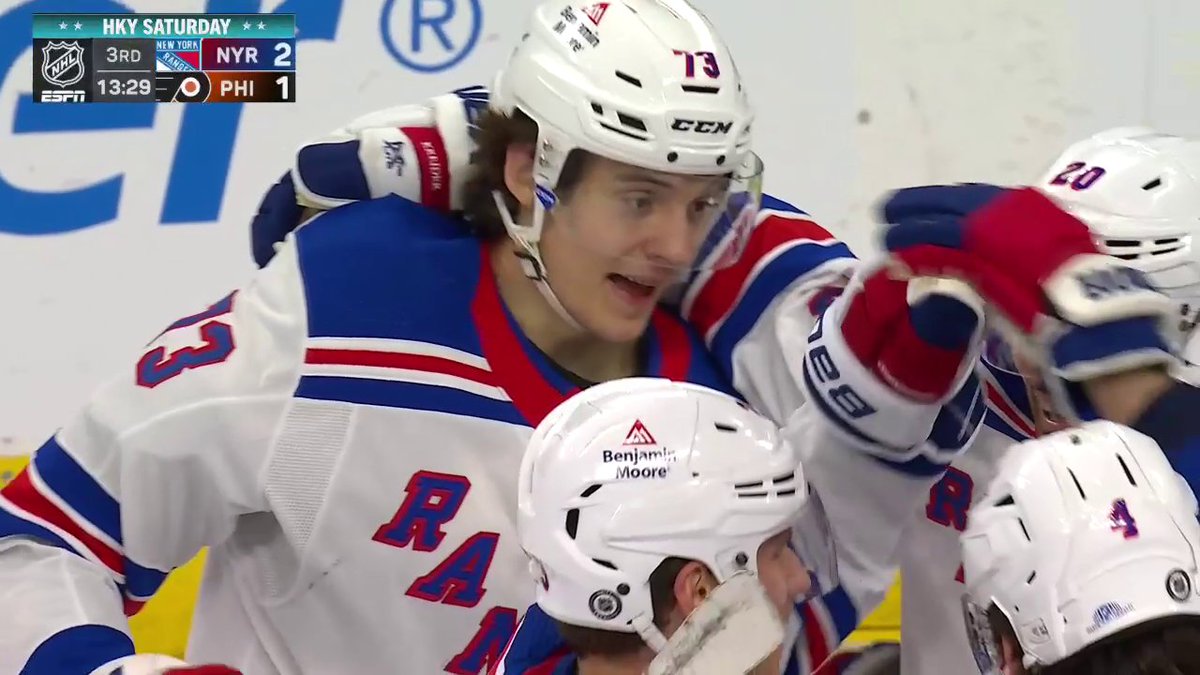 MATT REMPE. FIRST NHL GOAL. What an impact the rookie is having with the New York Rangers. 👏 📺: ABC &amp; ESPN+ ➡️