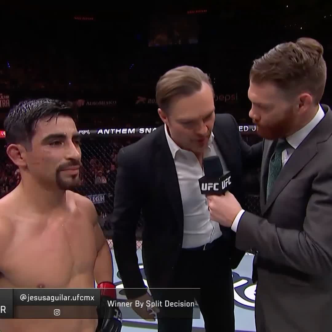 Jesus Aguilar después de su batalla🇲🇽 #UFCMexico