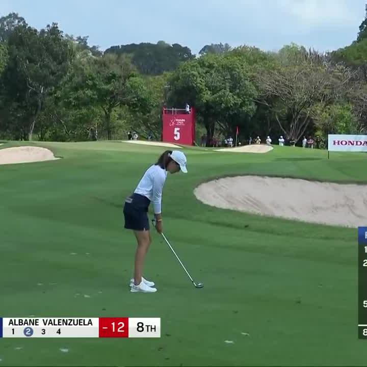 YES!! That's in for an eagle from the fairway! Albane Valenzuela | Honda LPGA Thailand