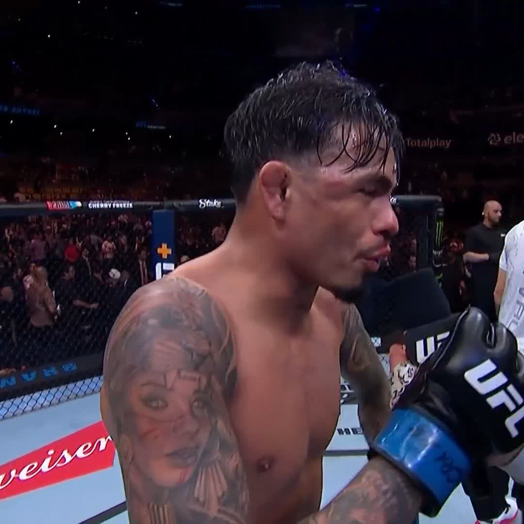 Brandon Royval is fired up! He wants the rematch with Alexandre Pantoja after tonight's #UFCMexico win 👀