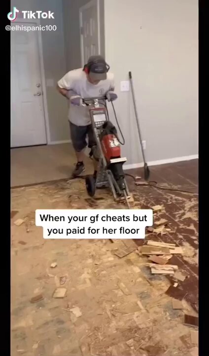 Guy gets cheated on so he removed his ex’s floor since he payed for it