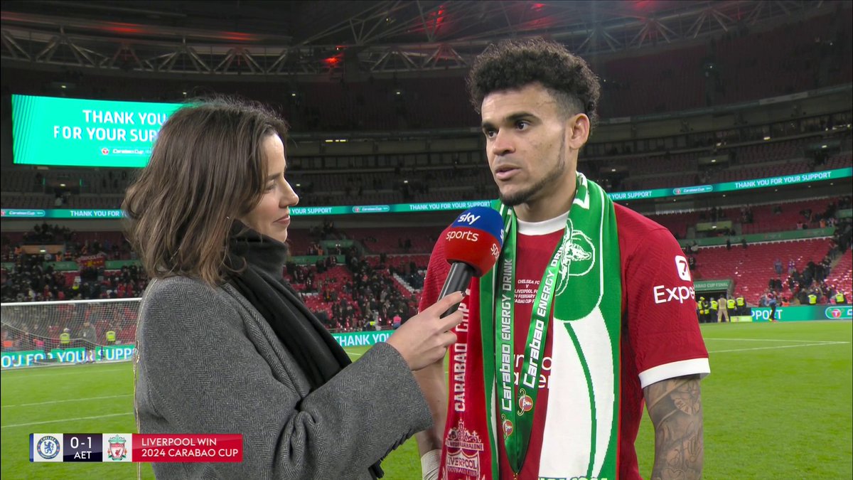 Luis Diaz shares his thoughts after an emotional Carabao Cup win for Liverpool at Wembley ❤️